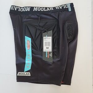 Moolah Kicks Black Padded Compression Shorts Women's Medium Active Elastic Sport